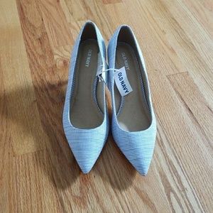 Nautical Striped Kitten Heels